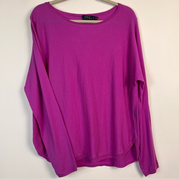 Polo Ralph Lauren Purple 100% Wool Lightweight Sweater Size XL - Picture 1 of 8